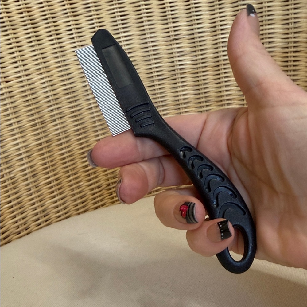 Flea and Tick Black Grooming Comb For Dogs Or Cats
